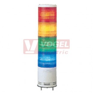 XVC1M4K  Smontovaný signální sloup, 100mm, LED, 100-240V, RU, OR, ZE, MO trvalé/blikající