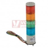 XVC4B4K  Smontovaný signální sloup, 40mm, LED, 24V, RU, OR, ZE, MO, trvale svítící, pro montáž na objímku
