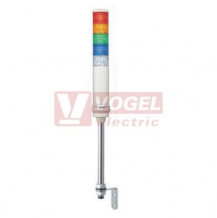 XVC4M55S Smontovaný signální sloup, 40mm, LED, 100-240V, RU, OR, ZE, MO, BÍ bzučák 70-85dB, (svit trvalý/přerušovaný)