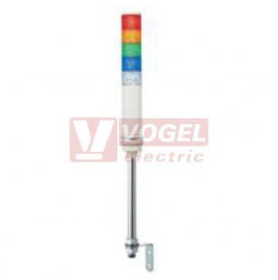 XVC6B55S  Smontovaný signální sloup, 60mm, LED, 24V, RU, OR, ZE, MO, BÍ, bzučák 70-85dB, (svit trvalý/přerušovaný), pro montáž na podstavec 22mm