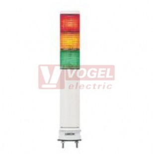 XVC6M35SK Smontovaný signální sloup, 60mm, LED, 100-240V, RU, OR, ZE, bzučák 70-85dB, (svit trvalý/přerušovaný), montáž na objímku