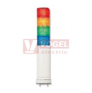 XVC6M45SK Smontovaný signální sloup, 60mm, LED, 100-240V, RU, OR, ZE, MO, bzučák 70-85dB, (svit trvalý/přerušovaný), montáž na objímku