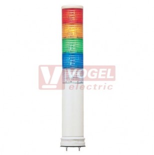 XVC6M55SK Smontovaný signální sloup, 60mm, LED, 100-240V, RU, OR, ZE, MO, BÍ, bzučák 70-85dB, (svit trvalý/přerušovaný), montáž na objímku
