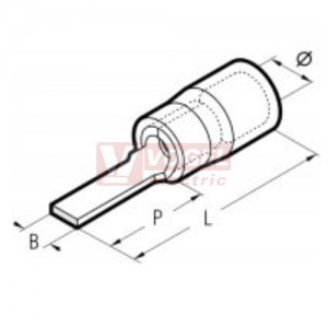 KI  6-10 Kolík izolovaný průřez 4,0-6,0mm2 / délka 10mm