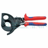 9531280 KNIPEX Ráčnové nůžky na AL a CU do průměru 52mm/380mm2, délka 280mm (RN 52 KN)