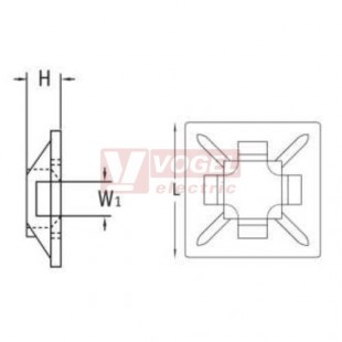 KAP 12x12 Kabelová příchytka přírodní 12x12mm samolepicí