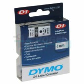 DYMO S0720780 43613 páska plastová 6mm, černá na bílém, L=7m