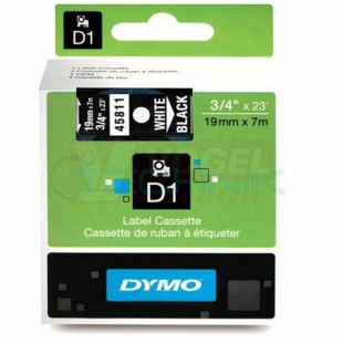 DYMO S0720910 45811 páska plastová 19mm, bílá na černém