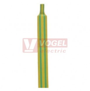 HTI     3,2 ŽZ Smršťovací trubice, samozhášivá, bezhalogenová, tenkostěnná, matná, 3,2/1,6mm, žluto-zelená