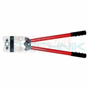 MHPL 10/120 Lisovací kleště s otočnými čelistmi na CU oka lehčená, spojky, pro průřez 10-120mm2, tvar slisu šestihran, délka 650mm, ECONOMY, délka kleští 650mm