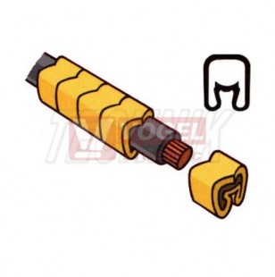 PA 1/21.40 Návlečka na vodič o průměru 2,5-5,0mm (průřez 1,5-4,0mm2) délka 21mm, bez potisku, žlutá