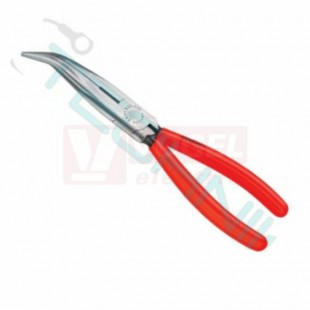 2621200 KNIPEX Kleště půlkulaté dlouhé zahnuté se štípáním, rukojeti potažené PVC, délka 200mm