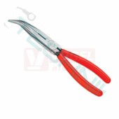 2621200 KNIPEX Kleště půlkulaté dlouhé zahnuté se štípáním, rukojeti potažené PVC, délka 200mm