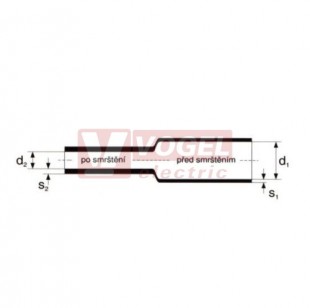 IAKT    6/2 ČE  Smršťovací trubice 3:1, tenkostěnná s lepidlem, samozhášecí, 6,0/2,0mm, černá (1ks=délka 1,22m)