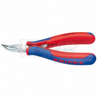 3542115 KNIPEX Kleště půlkulaté zahnuté pro elektroniku, leštěné, dvoukomponentní rukojeti