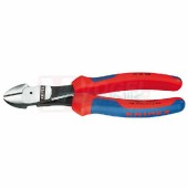 7412180 KNIPEX Kleště štípací stranové silové s pružinou, dvoukomponentní rukojeti, délka 180mm