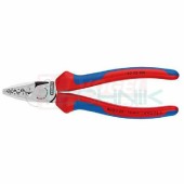 LK-D 02516 P 9772180 KNIPEX Lisovací kleště na dutinky pro průřezy 0,25-16 mm2 s izolací i bez izolace, tvar lisu U, dvoukomponentní rukojeti, délka kleští 180mm