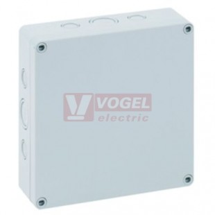 PS 1818-13f-m Plastová krabice TK 182x180x137mm, víko šedé, předlisy, IP66, RAL7035, polystyrol