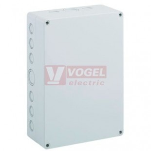 PS 2518-13f-o Plastová krabice TK 254x180x137mm, víko šedé, předlisy, IP66, RAL7035, polystyrol