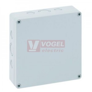PS 1818-13f-o Plastová krabice TK 182x180x137mm, víko šedé, bez předlisů, IP66, RAL7035, polystyrol