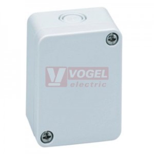 PC 75-4-tm Plastová krabice TK 65x50x35mm, víko průh, bez předlisů, IP66, RAL7035, polykarbonát