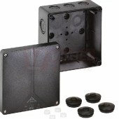 Abox-i 100-L/sw rozbočovací krabice, prázdná, černá, IP65, IK08, rozměr 140X140X79mm (49191001)