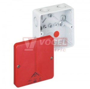 Abox 040 SB-L rozbočovací krabice, prázdná, šedá - červené víčko, 93x93x55mm, IP65, IK07, pro označení proudových obvodů bezpečnostního osvětlení (80470701)