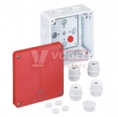 Abox 060 SB-L rozbočovací krabice, prázdná, šedá - červené víčko, 110x110x67mm, IP65, IK07, pro označení proudových obvodů bezpečnostního osvětlení (80670701)