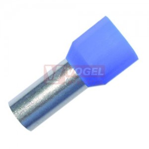 DI 2,5-12 modrá  Dutinka izolovaná modrá, průřez 2,5mm2 / 12mm, balení 100ks