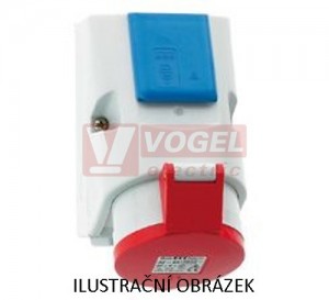 Zásuvka kombinovaná 5P  32A 400V IP44 6h + 3P 16A 230V "s kolíkem" s poj.pouzdrem 5x20mm, Bals 1018