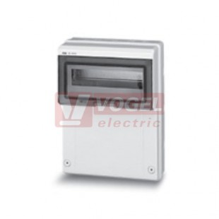 Rozvodnice zásuvková 12M IP65 (ABB 13204) nástěnná, průhl.dvířka, rozměr švh 275x370x140mm, RAL7035 - VÝROBA UKONČENA bez náhrady