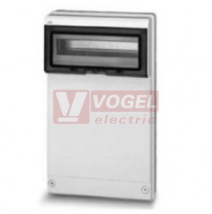 Rozvodnice zásuvková 18M IP65 (ABB13208) nástěnná, průhl.dvířka, rozměr švh 380x570x140mm, RAL7035 - VÝROBA UKONČENA bez náhrady