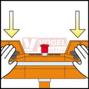 XY2SB75 obouruční ovládací pult (2x ovl. hřib.tlačítko ČE - kontakty NC+NO, 1x hřib.tlačítko LOCK OUT žluté - kontakty  NC+NC)