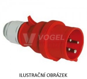 Vidlice 4P  16A 400V IP44 6h (2130) Quick-Connect, bezšroubové svorky