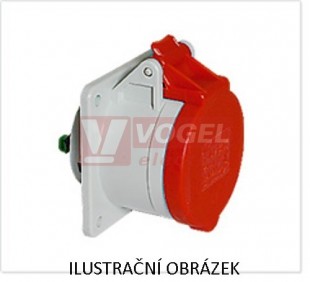 Zásuvka vestavná 4P  32A 400V IP44  6h rovná [13710] Quick-Connect, bezšroubové svorky