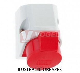 Zásuvka nástěnná 3P  32A 230V IP44 [11949] Quick-Connect, bezšroubové svorky, spodní základna šv 83x126mm, vývodky 1+2x M25