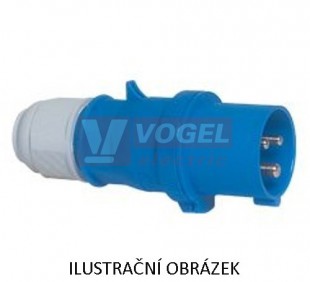 Vidlice 3P  32A 230V IP44 6h (2138)  Quick-Connect, bezšroubové svorky, barva modrá