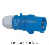 Vidlice 3P  32A 230V IP44 6h (2138)  Quick-Connect, bezšroubové svorky, barva modrá