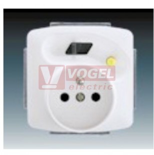 5526A-A02359 B Zásuvka jednonásobná s proudovým chráničem 16A 250VAC (FIF 16), bezšr. přip. - barva bílá - Tango