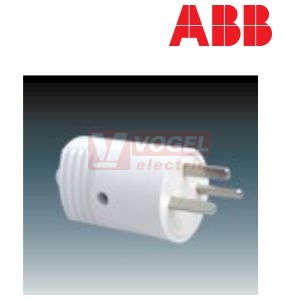 5538N-C01701 B Vidlice s plochými kontakty s přímým vývodem, 10A/250VAC/ DC, vzor C, bílá, max 2,5mm2