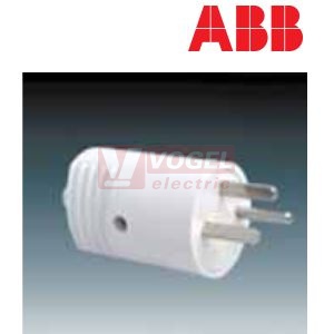 5538N-C01702 B Vidlice s plochými kontakty s přímým vývodem, 10A/250VAC/DC, vzor C1, bílá, max 2,5mm2