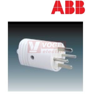 5538N-C01704 B Vidlice s plochými kontakty s přímým vývodem, 10A/440VAC, vzor D, bílá, max 2,5mm2