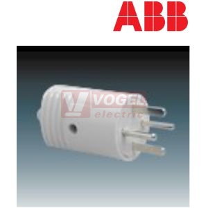 5538N-C01704 S Vidlice s plochými kontakty s přímým vývodem, 10A/440 VAC, vzor D, šedá, max 2,5mm2