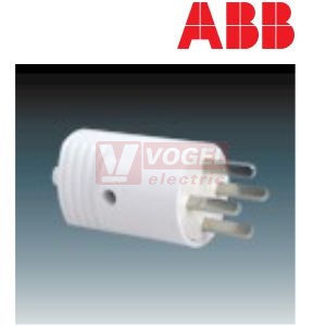 5538N-C01706 B Vidlice s plochými kontakty s přímým vývodem, 10A/48VAC, vzor L, bílá, max 2,5mm2