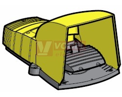 XPEY510 Spínač nožní, plastový se ŽL krytem, 1 krok, 1V+Z, s mech.blok.