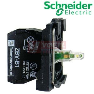 ZB5AVB1156 Polosestava objímky LED-24V, BÍ, šroubové přip.svorky, test