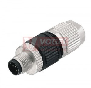 SAISGI-P-4A-5.5/8-M12 (st.zn SAIS-4-IDC (0.75)M12) konektor M12/4pin/vidl/přímý, plast.tělo s kov.vývodkou, A-kódování, spojení posunutí izolace, pro montáž 0,34-0,75mm2, sevření 5,5-8mm, IP67 (1852740000)
