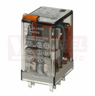 55.34.9.024.0040  24VDC 4P/7A/250V relé paticové, mechanická aretace
