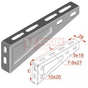 Konzole WWS200, L 215mm H  90mm, sendzimir (710520)