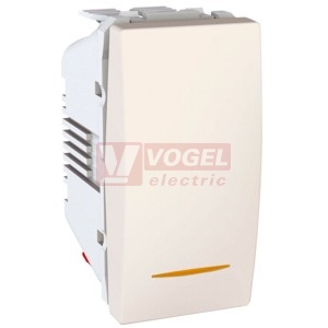 MGU310125S Unica - Spínač jednopólový se signalizační kontrolkou, řazení 1Ss, 1 modul, Marfil